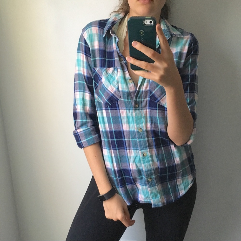 Colorful Plaid Button Up